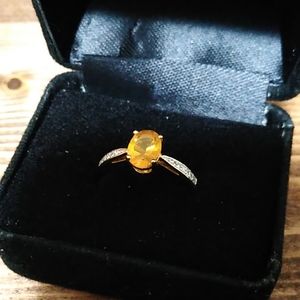 14k Gold Citrine Ring Size 9